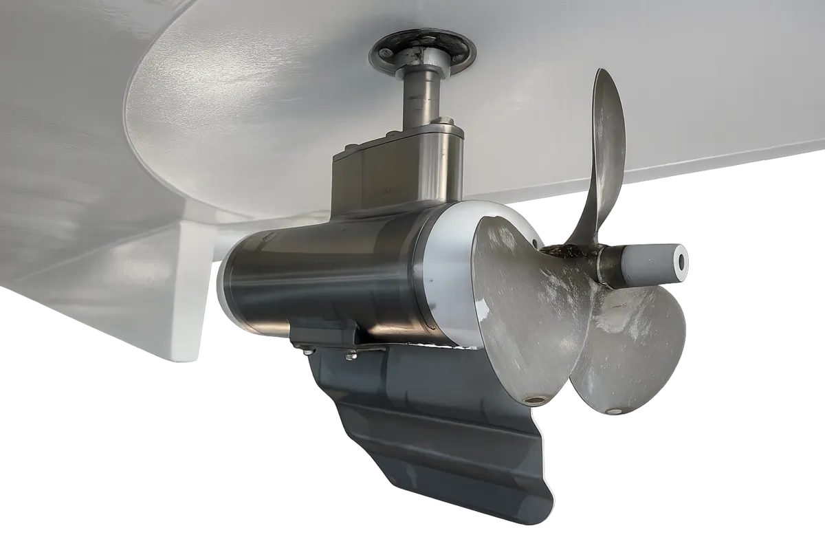 Pod-Antrieb mit 10 kW am Elektroboot e-Volution 660