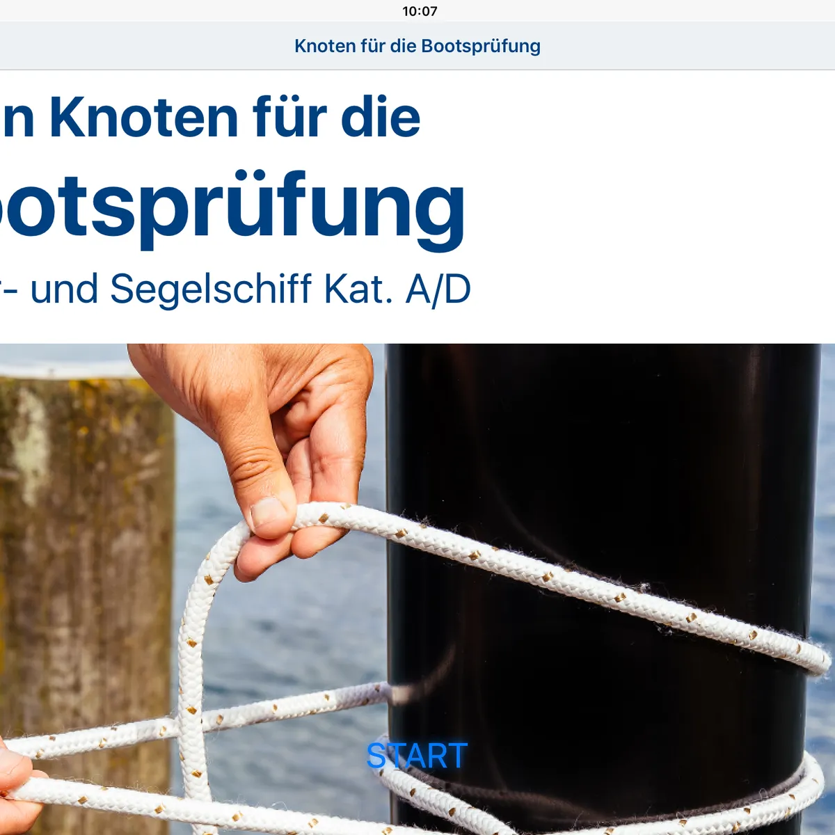 Neue App Neun Knoten f&uuml;r die Bootspr&uuml;fung
