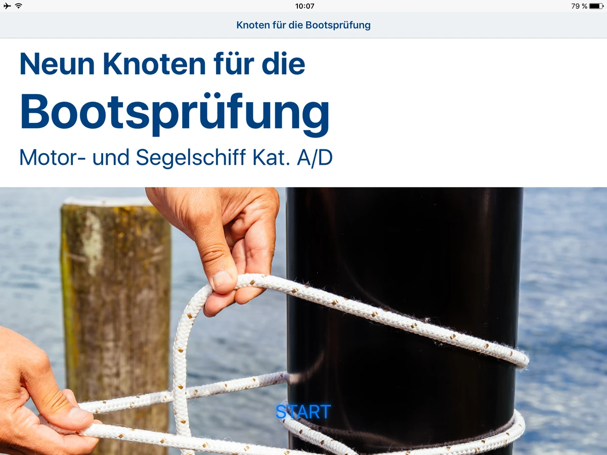 Neue App Neun Knoten f&uuml;r die Bootspr&uuml;fung